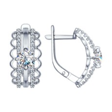 Серьги из серебра с фианитами Серьги из серебра с фианитами