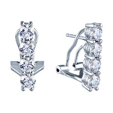 Серьги из серебра с фианитами Серьги из серебра с фианитами