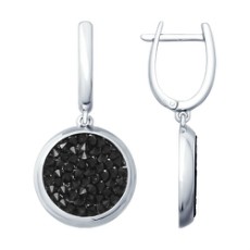 Cерьги из серебра с черными кристаллами Swarovski Cерьги из серебра с черными кристаллами Swarovski
