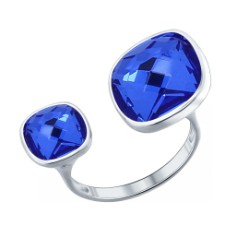 Кольцо из серебра с синими кристаллами Swarovski Кольцо из серебра с синими кристаллами Swarovski