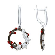 Серьги из серебра с эмалью Серьги из серебра с эмалью