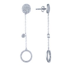 Серьги из серебра с фианитами Серьги из серебра с фианитами
