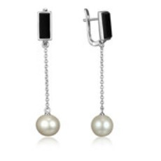 Серьги из серебра 925 пробы с жемчугом Серьги из серебра 925 пробы с жемчугом