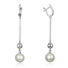 Серьги из серебра 925 пробы с жемчугом Серьги из серебра 925 пробы с жемчугом