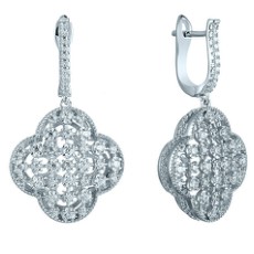 Серьги из серебра с фианитами Серьги из серебра с фианитами
