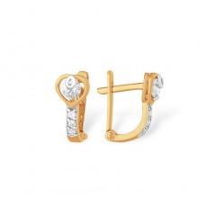 Серьги из золота 585 пробы с фианитом Серьги из золота 585 пробы с фианитом