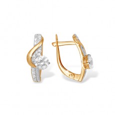 Серьги из золота 585 пробы с фианитом Серьги из золота 585 пробы с фианитом