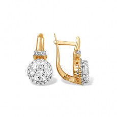Серьги из золота 585 пробы с фианитом Серьги из золота 585 пробы с фианитом