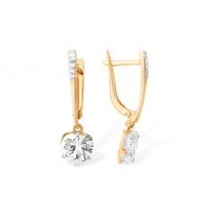 Серьги из золота 585 пробы с фианитом Серьги из золота 585 пробы с фианитом