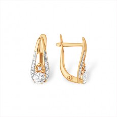 Серьги из золота 585 пробы с фианитом Серьги из золота 585 пробы с фианитом